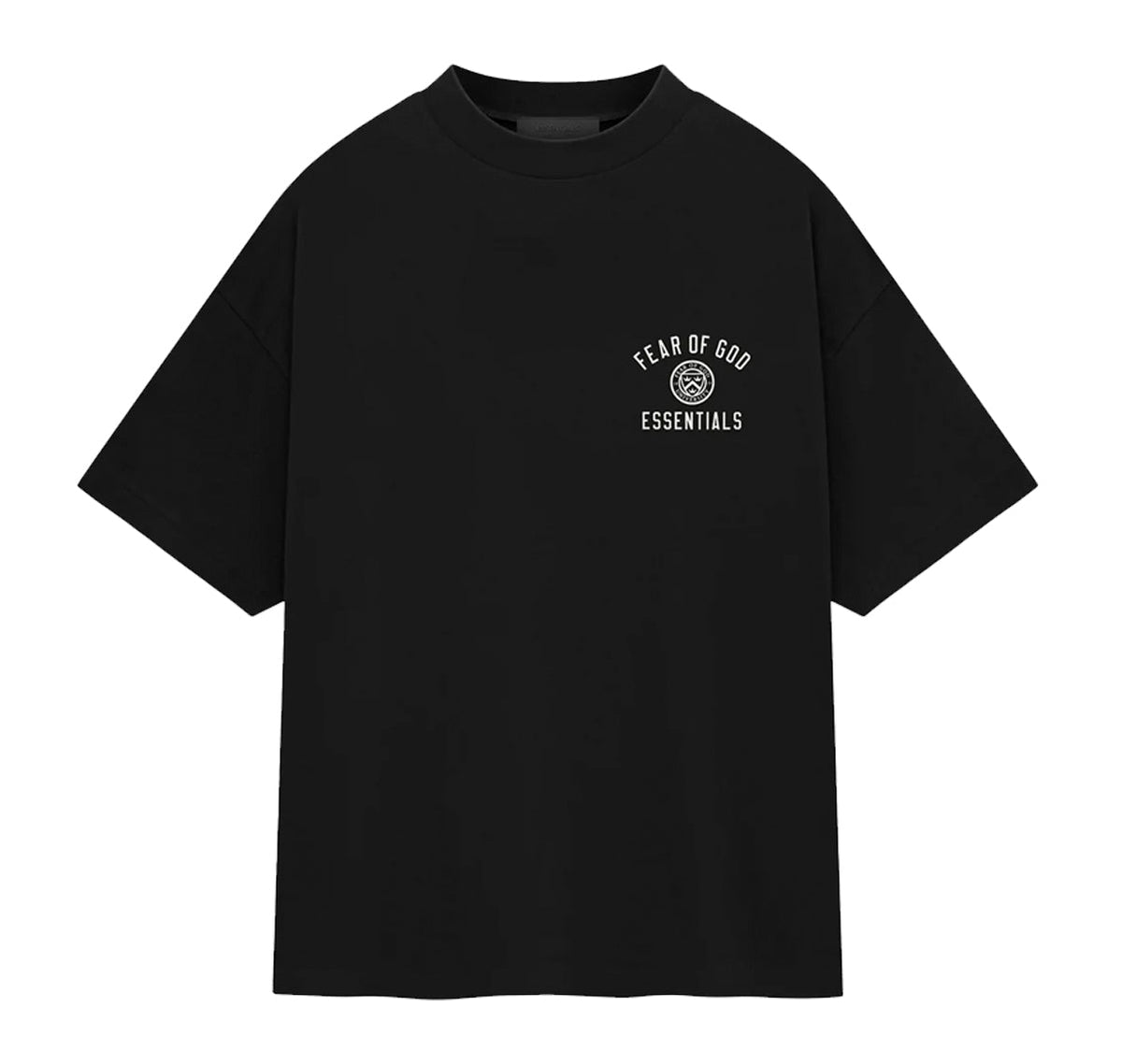 Fear of God Essentials Crest Logo Jersey Crewneck Tee Black